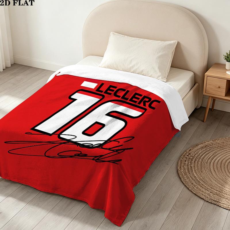 1PC Charles Leclerc Patterned Flannel Blanket Suitable For All Seasons For Home Decor Warmth And Comfort Gifts Holiday Present