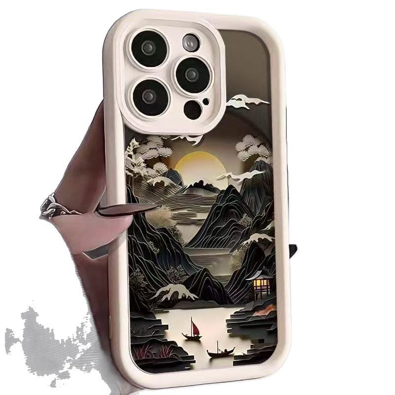 Чехол для iPhone 17/16 Pro Max/15 Pro/14/13 с китайской пейзажной живописью
