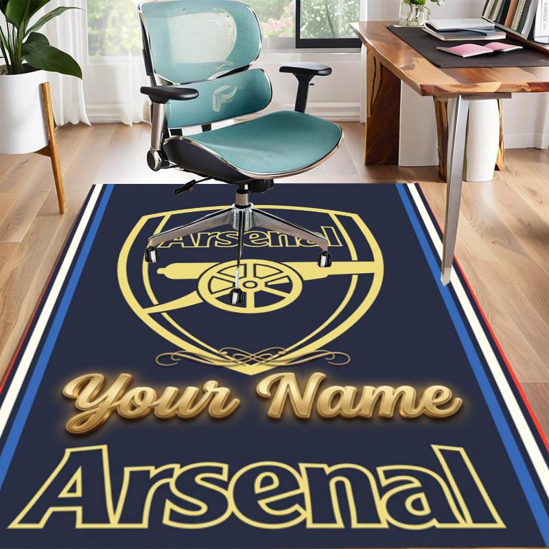 A-Arsenal Design Area Rug Personalized Name- Non-Slip, Soft & Cozy Floor Mat for Living Room, Office - Indoor/Outdoor Carpet