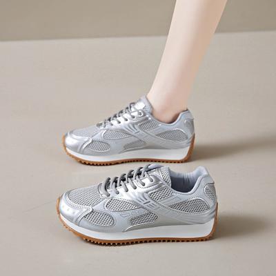 Сетчатые дышащие кроссовки для папы женские летние новые студенческие универсальные повседневные женские туфли модные легкие спортивные туфли