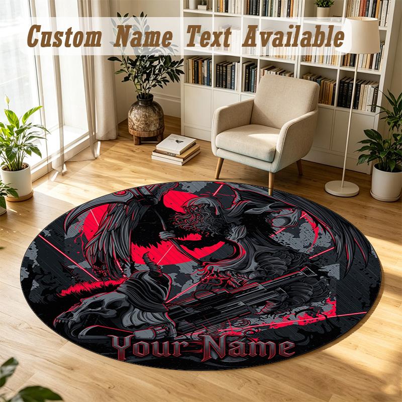 Sleep Token Personalized Round Rug Support Custom Name, Soft Home Decor Mat