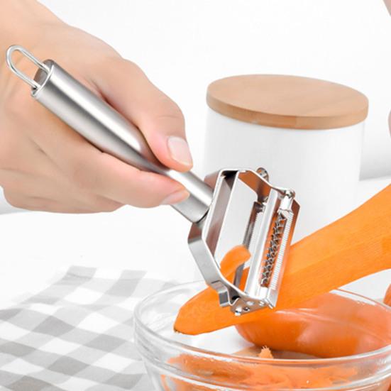 Терка для очистки овощей Многофункциональная нержавеющая сталь с удобной ручкой с двойной головкой и удобным крючком для хранения