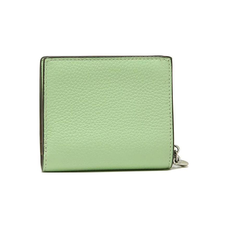 COACH Snap Wallet Leather Card Holder, Wallet Mini Women's Grass Green C2862-SVTY6