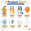Bluey Birthday Party Balloons Set Number 5 Foil Balloon Bingo Bluey Latex Balloons Kids Baby Shower Party Decor for Boys Girls