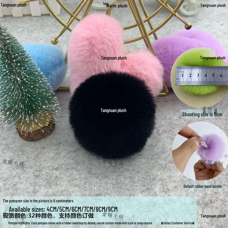 3cm 4cm 5cm Colored Imitation Rabbit Fur Pompon for Clothing, Bag Charms, Shoes & Hats DIY Decoration