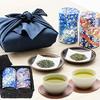 Kawamotoya Chaho Gift Set Binchotan Charcoal Roasted Shizuoka Tea Deep Steamed Method Kakegawa Premium Japanese 2 Types Bamboo Basket Wrapped (Blue