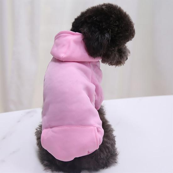 Pet Dog Hoodie Winter Solid Color Hooded Sweatshirt Elastic Hem Foreleg Sporty Sweatshirt Warm Windproof Pet Outfit