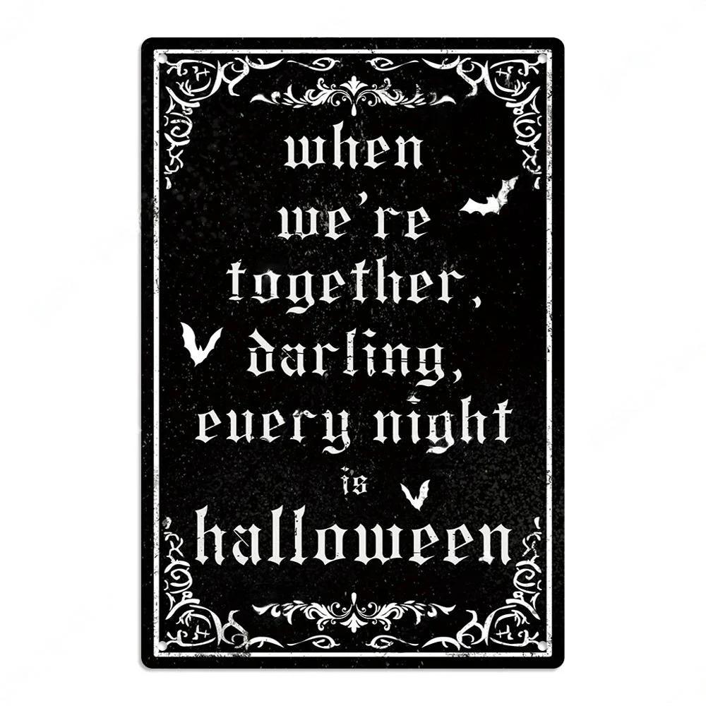Винтажные плакаты Счастливого Хэллоуина Металлические жестяные таблички Декор Настенный декор для дома Кофейни Кафе Сада Заднего двора