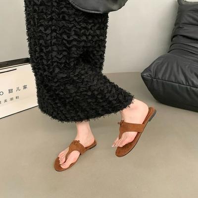 2025 летний кулон крутые тапочки новая верхняя одежда плоский каблук ленивые тапочки с надписью женские