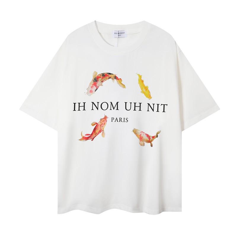 Printed short-sleeved T-shirt for men and women, loose summer trend for couples
