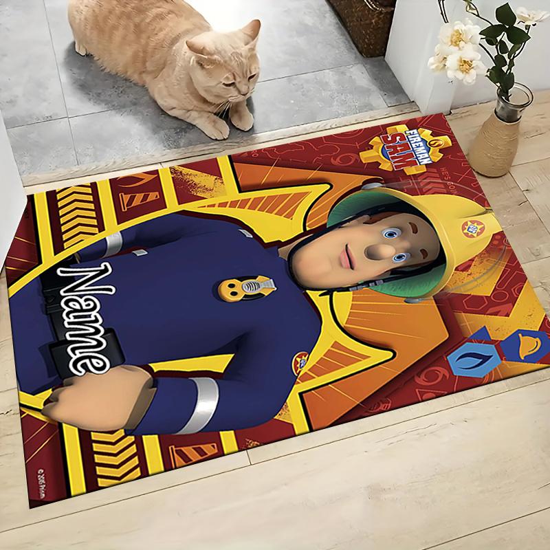 Custom Name Fireman Sam's Adventure Carpet Rug Customizable Soft Washable Anti-Slip Home Living Room Sofa Mats Personalized Rug. 0909274