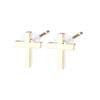 Серьги LOKUMI 18-каратное золото K18 post K18 Совместимо с аллергией на металл крест крест женские простые 18K маленькие Маленький размер Petit stud craft Популярный подарок