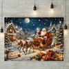 Christmas Party Decor Santa Claus Reindeer Scene Photography Background Winter Snow Xmas Tree Festival Gift Supplies Photo Props879