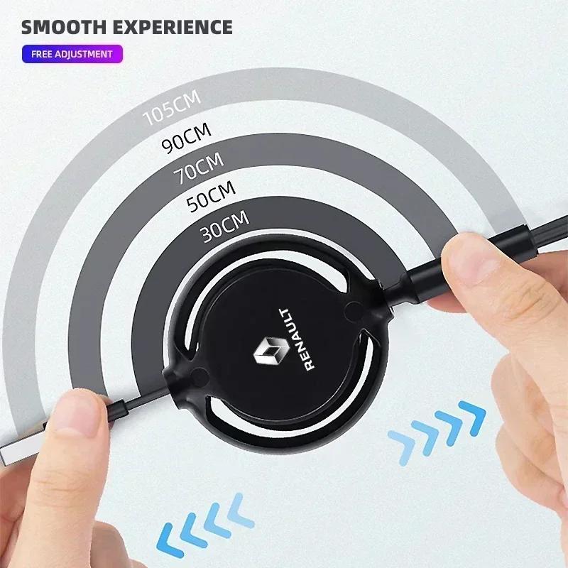 Interior Stickers Car Internal 3 in 1 USB Telescopic Charger Adapter Cord Cable for Renault koleos duster megane 2 logan clio Au