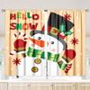 2 pieces - Snowman - printed curtain - Polyester material - suitable for bedroom decor, living area, study private curtain
