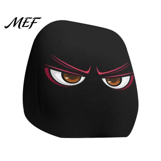 Vehicle Interior Comfort Accessories Halloween Car Headrest Cover, Scary Pattern Print Stretchable Auto Maintenance Supplies Protector, Breathable