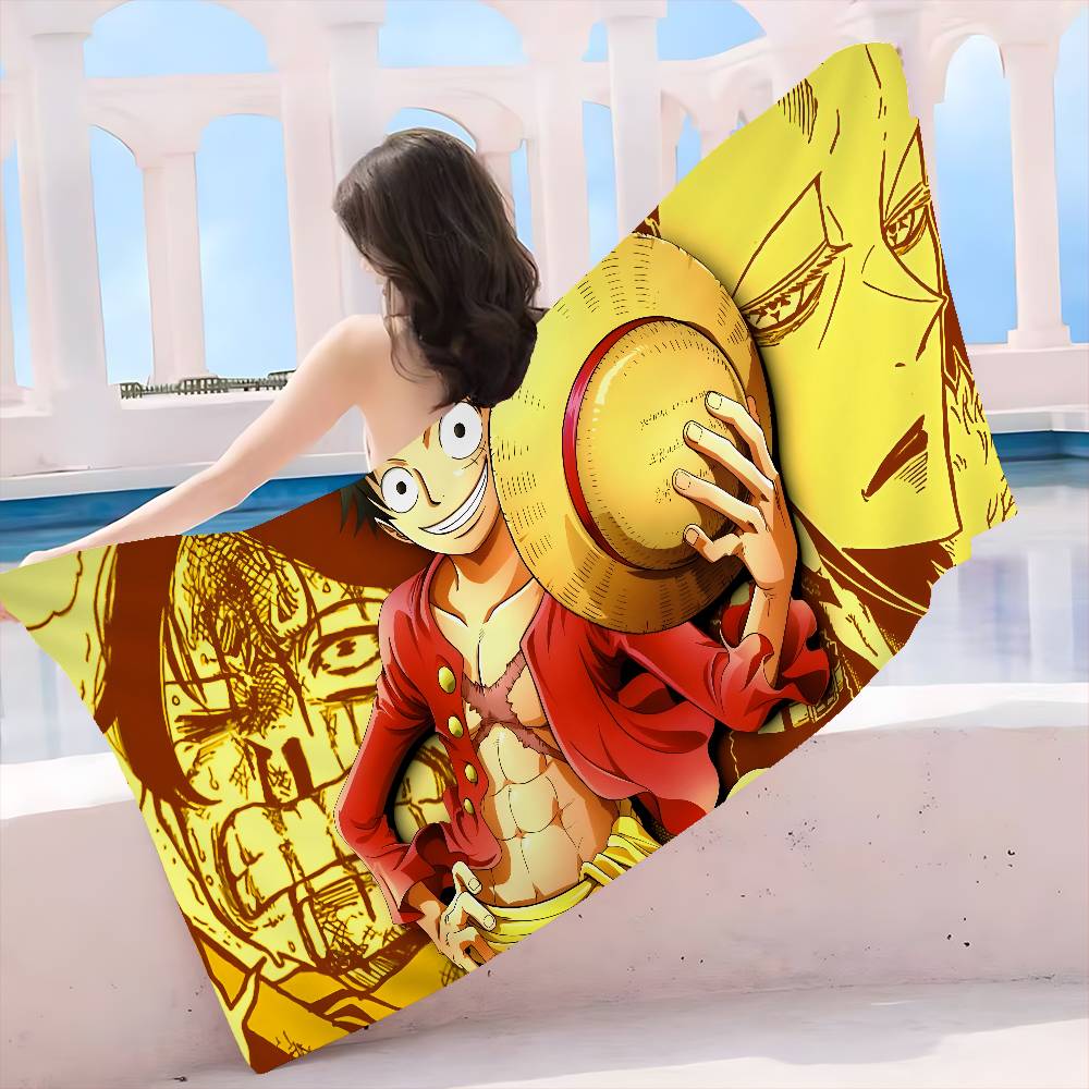 Anime O-ONE P-PIECE L-lully Beach Towel Colorful Bath Towels for Girl Microfiber Quick Dry Custom Sand Free Beach Spa Gym Pool