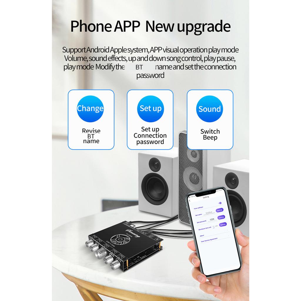 YS-S350H 2,1-канальный усилитель BT5.1 TPA3251 220Wx2 + 350W Платы усилителя звука сабвуфера высокой мощности