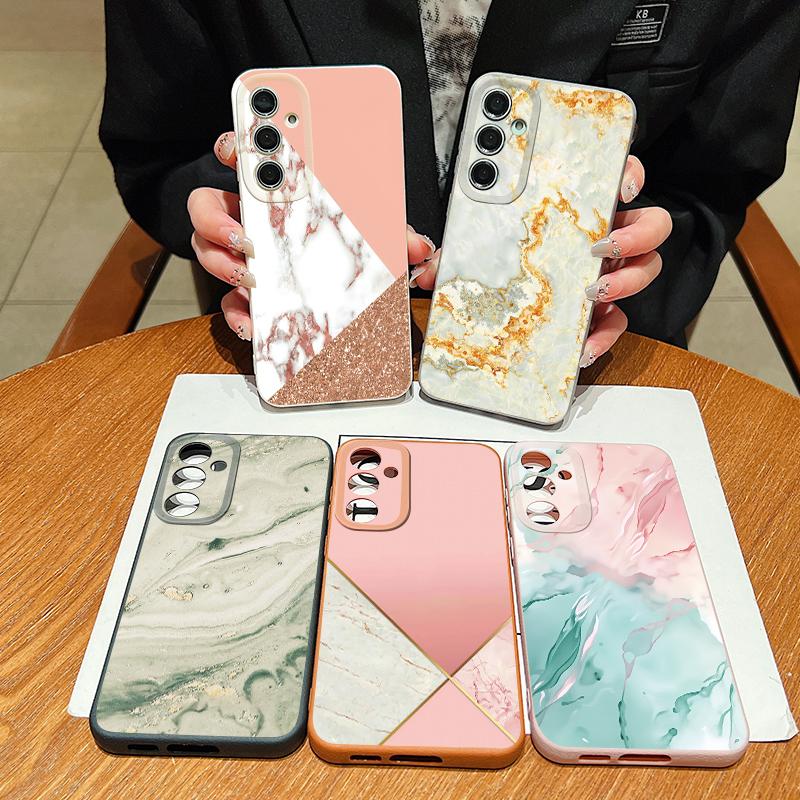 Склейка Мраморный Рисунок Чехол Для Samsung A18 A57 A37 A17 A56 A36 A26 A16 A55 A35 A25 A15 A54 S21 FE S22 S23 S24 Plus S25 S26 Ultra Силиконовый Чехол