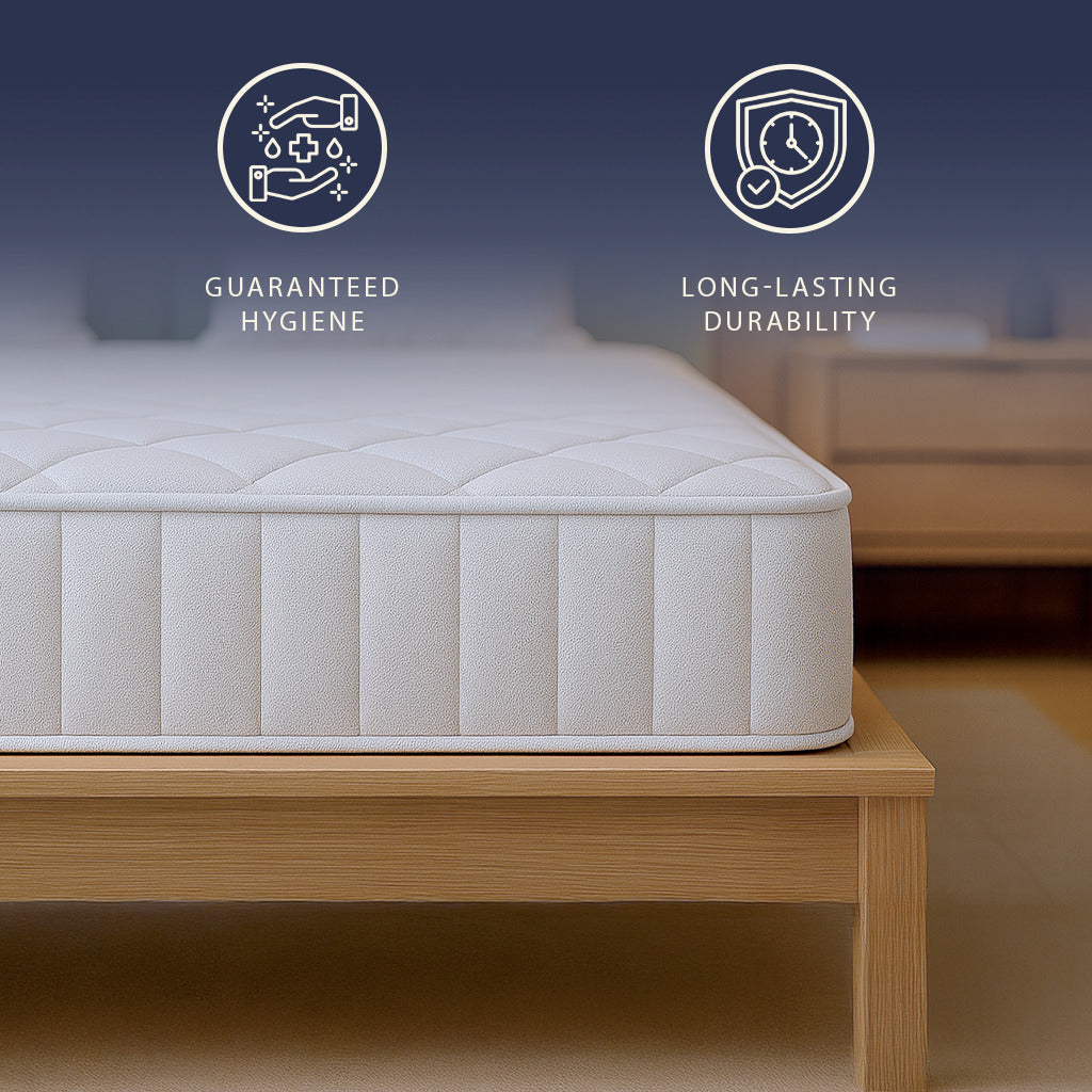 The White Stone Matelas Ignifuge en Memory Foam Hauteur 20 cm | | Revêtement Anallergique et Antibactérien