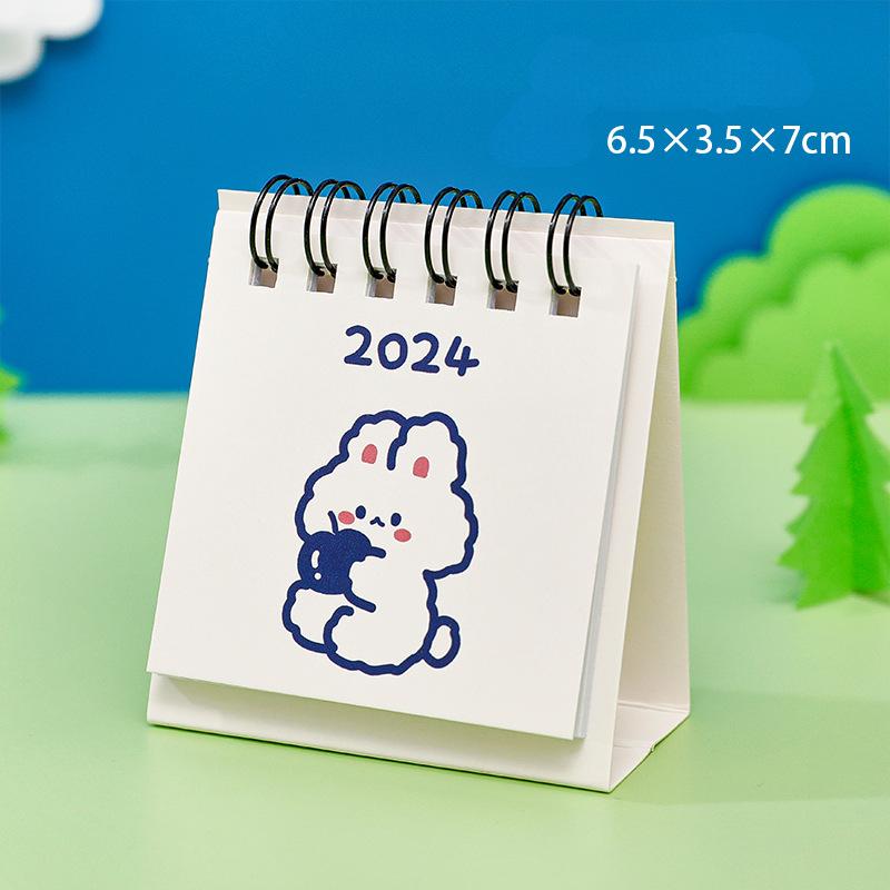 Мультяшный мини-настольный календарь, студенческий настольный декоративный календарь, милый фруктовый текстовый настольный календарь