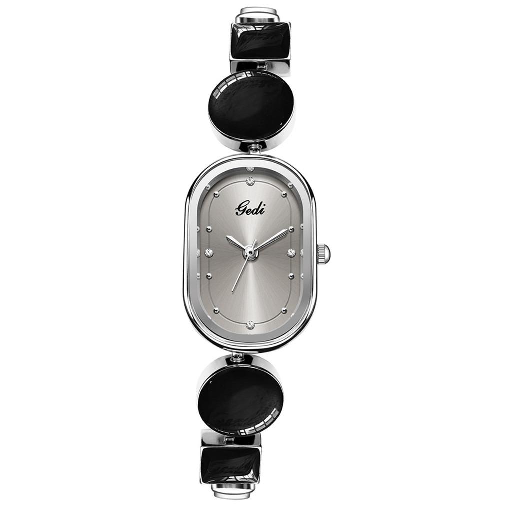 Gedi Артистичные Эллиптические Женские Кварцевые Часы С Декоративным Циферблатом Для Модных Леди