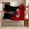 AC Milan Personalized Fleece Blanket With Football Logo, Custom Name Text Soft Warm Home Throw Blanket