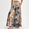 Women's Pocket High-waisted Wide-leg Pants Floral Print Casual Pants