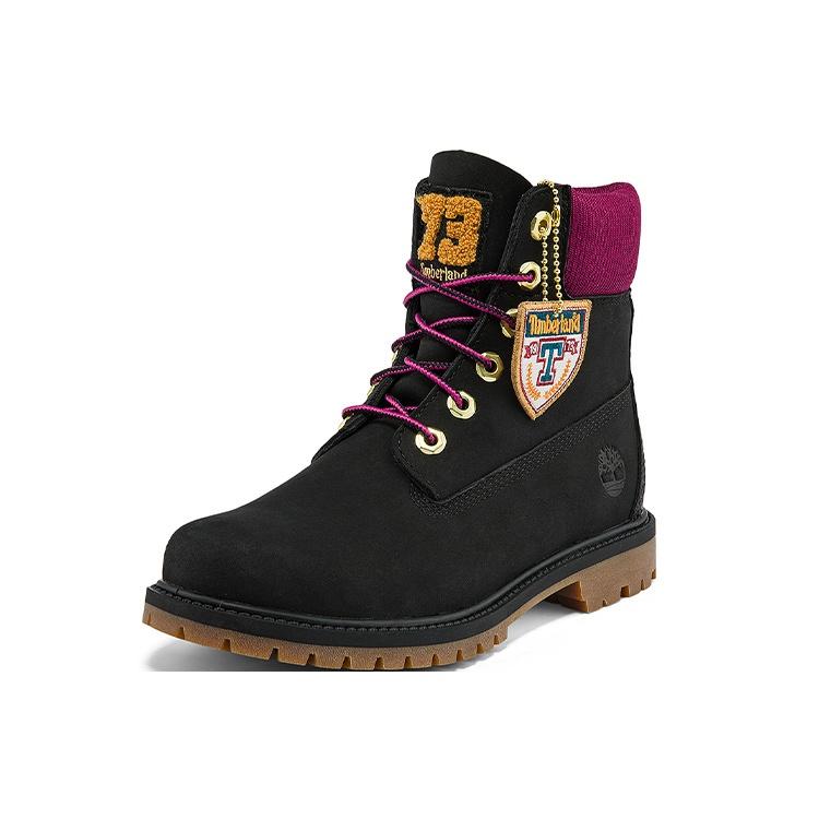 (WMNS) Женские водонепроницаемые ботинки Timberland Heritage 6 дюймов 'Черный нубук с розовым' A44KXW