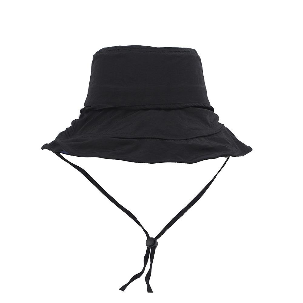 Pleasantly Cool Quick Drying Fisherman Hat Windproof Rope Foldable Basin Cap Women