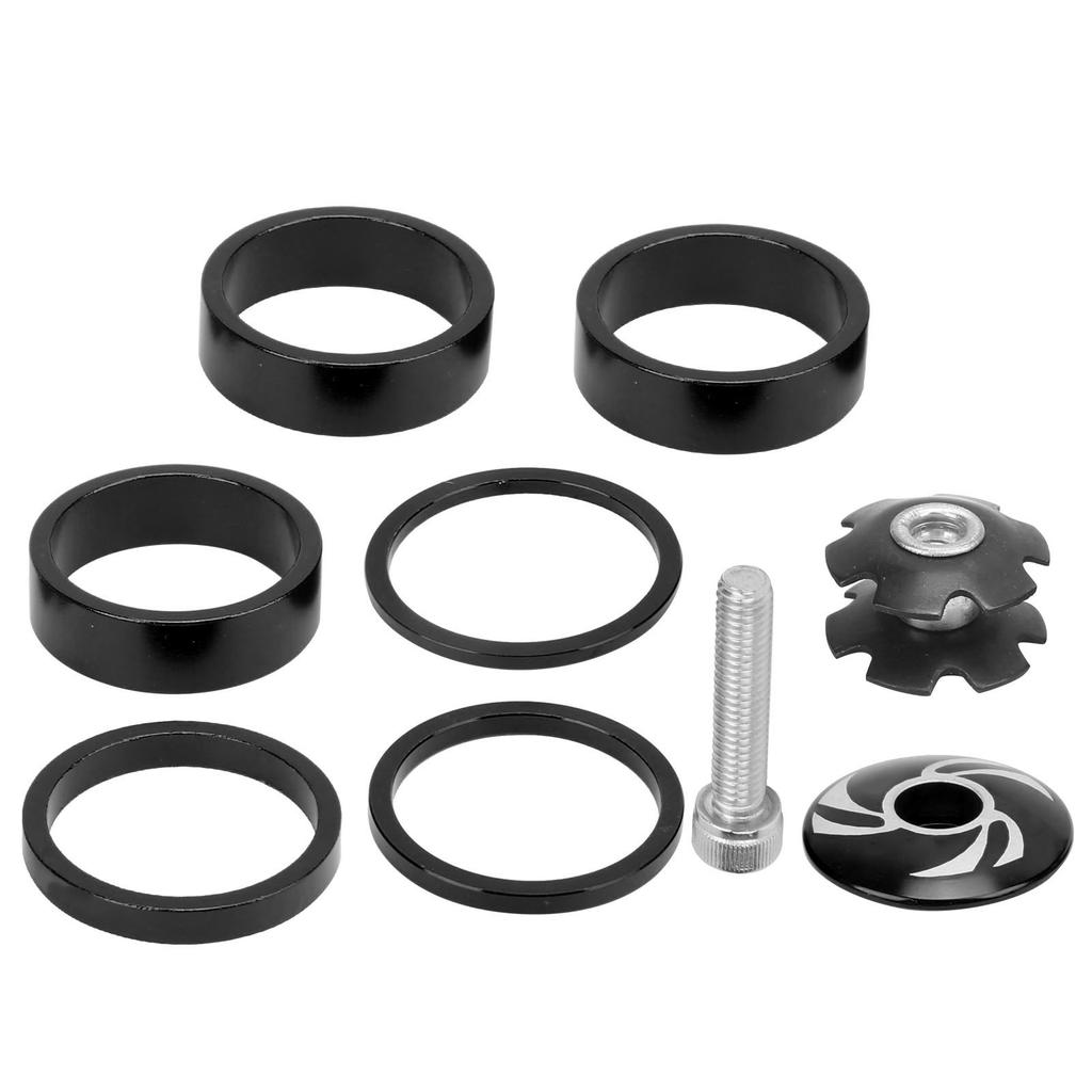 6Pcs Bike Headset Spacer Aluminium Alloy   Handlebar Stem Spacers for Mountain Bike