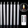 3 or 6 Pieces Short Or Long Flameless Wedding Decorative Taper Candles,6.5 /10 Inch Battery Powered Christmas Home Decoration