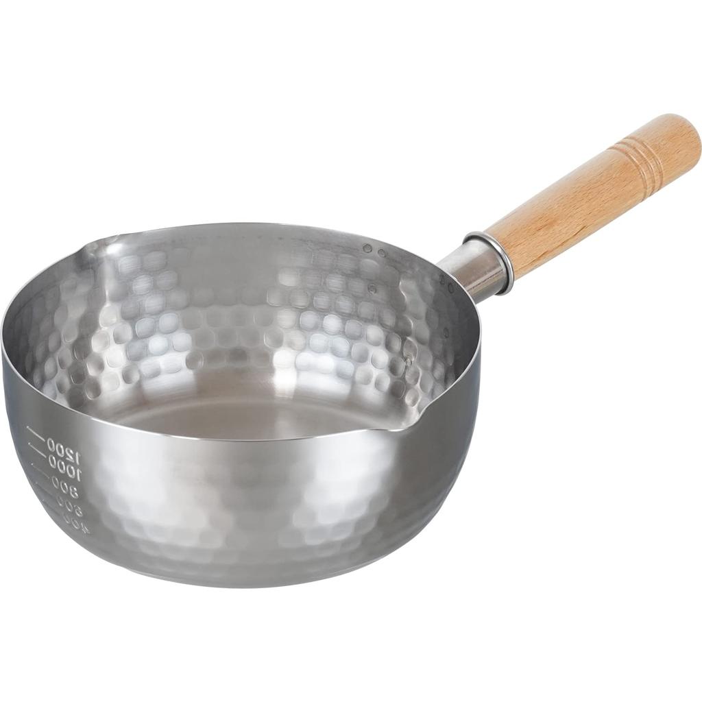 Wahei Freiz Stainless Steel Yukihira Made in Induction and Gas Saishokan Pot, 18cm, Japan, Double-Burner, Compatible, MB-2741