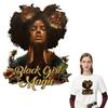 Black Girl Iron On Paches Arts Crafts Diy Clothes Stickers Heat Press Appliqued Parches Ropa Diy Accessories Patch Transfer