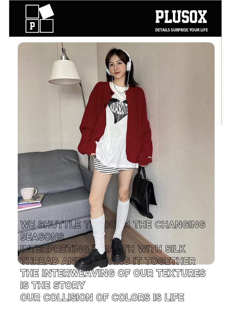 Женские бежевые хлопковые теплые носки выше колена Plusox - Коллекция Осень/Зима