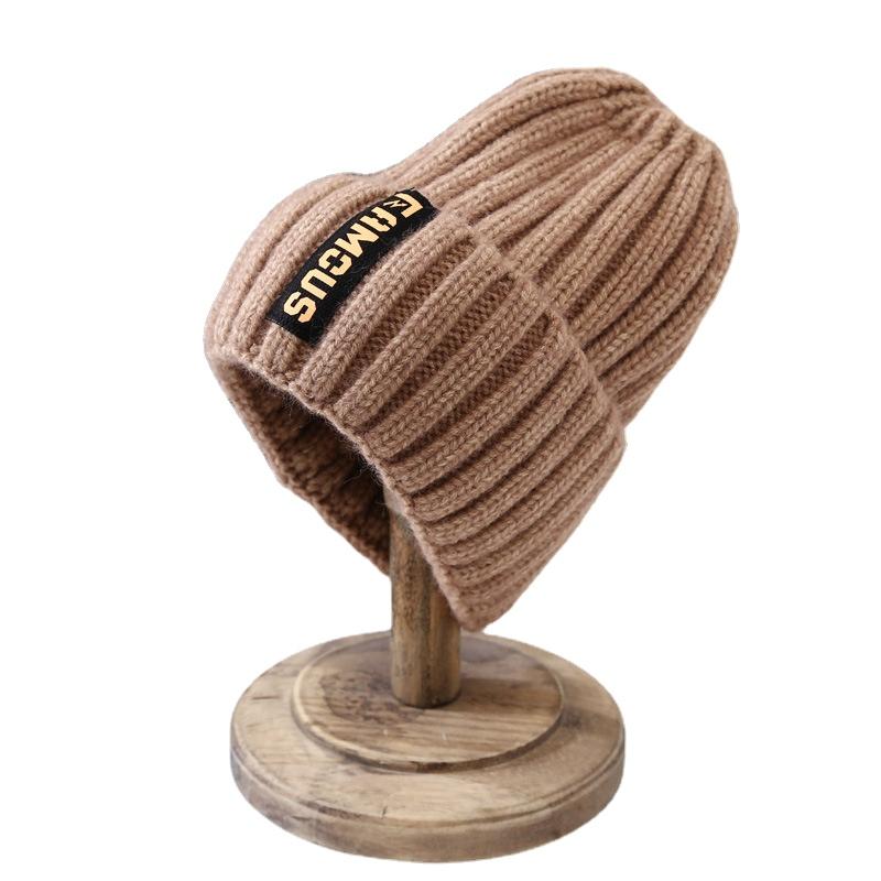 Hat Women's Autumn Winter Korean Fashion Woolen Hat Warm Ear Protection Headband Hat Big Elastic Thick Thread Knitted Hat