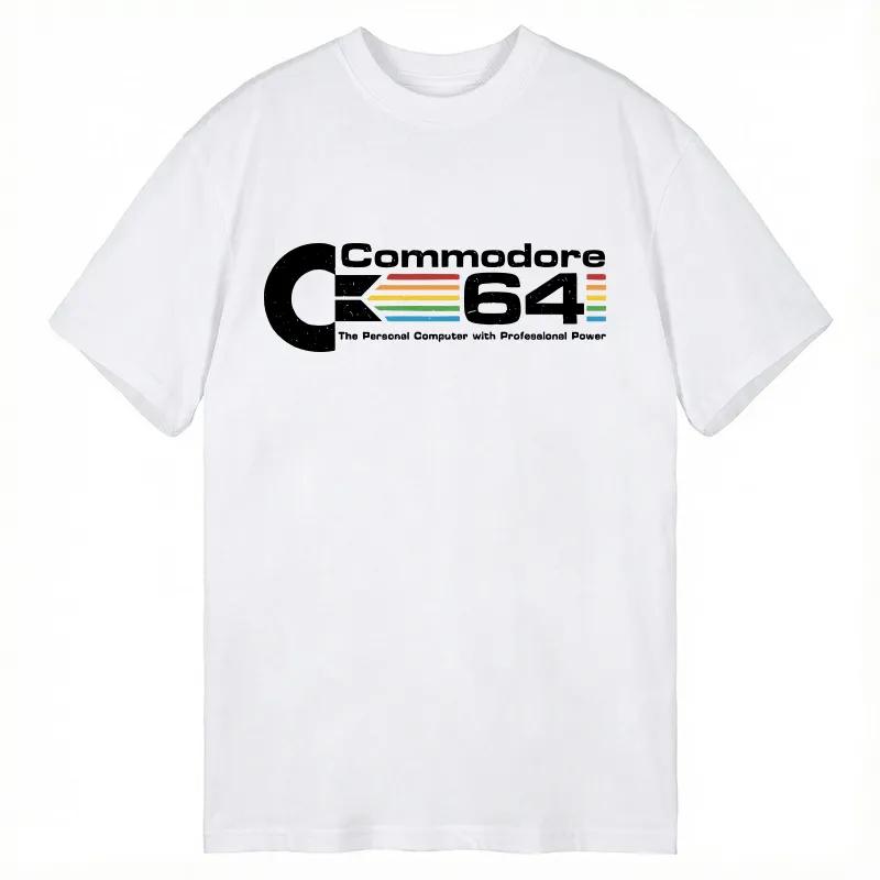 Хлопковая футболка с принтом Commodore 64 Летняя Унисекс Мужская и Женская Новая Одежда Высокое Качество Y2K Футболка Уличная Одежда Азиатский Размер S5XL