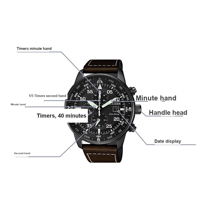 Citizen Серия Eco-Drive Полый Светящийся Водонепроницаемый Кварцевый Механизм Кожаный Ремешок Часы Мужские Часы Черный CA0695-17E