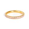 Fashion Ring Whole Circle A-grade Zircon Fine Polished 18K Gold Plated Stainless Steel Ring Women's Daily Wear