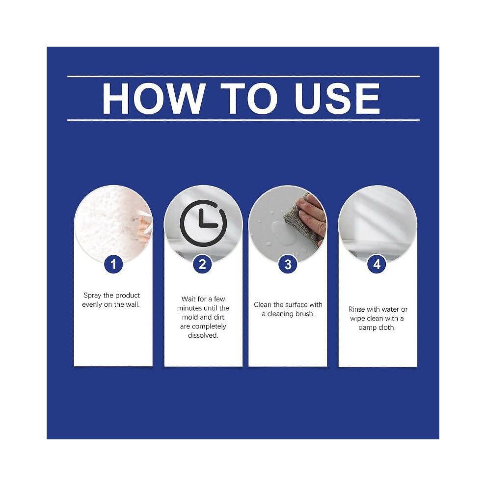Wall Mold Remover - Effective Mildew Cleaner for Bathroom & Bedroom Stains - 120ml