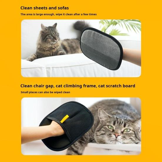1/2/3Pcs Double Sided Pet Grooming Glove Reusable Cat Hair Remover Dog Massage