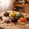 6Pcs Knitted Fabric Fall Harvest Pendant DIY Craft Fabric Pumpkin Decor  Thanksgiving Decor
