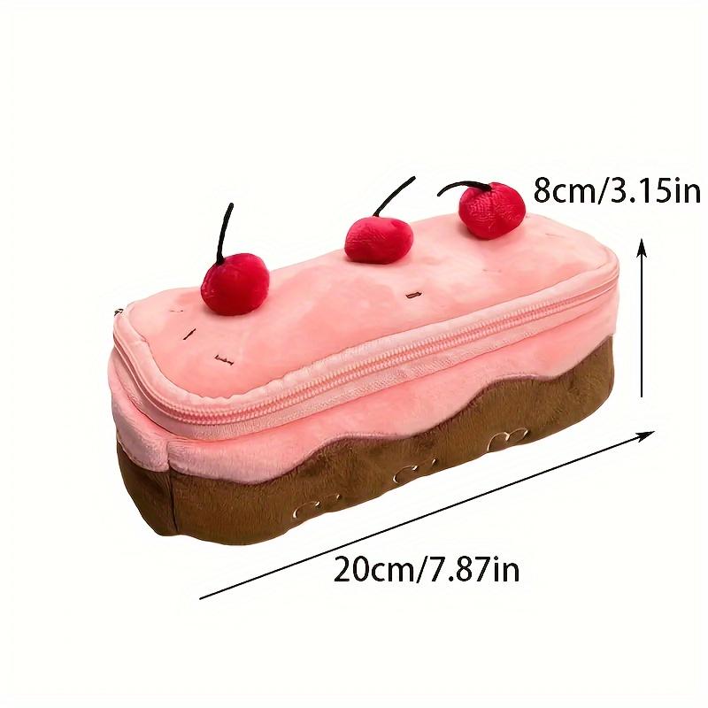 Cute Plush Cherry Cake Pencil Case Estuches Escolares Pencil Pouch Large Capacity Kalemlik Trousse School Supplies Pencil Case