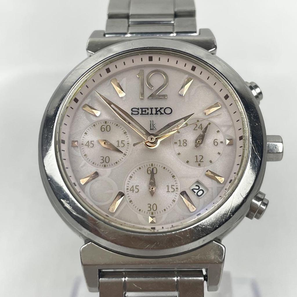 [USED] Working Solar Seiko Lucia Chronograph Day Date Watch
