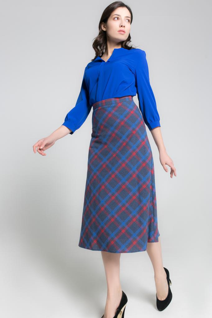 Checkered Midi Skirt