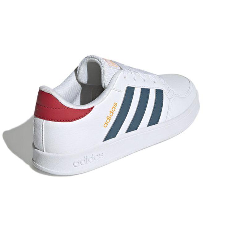 Adidas Neo Breaknet K Synthetic Leather Slip Resistant Durable Low Top Kids Skate Shoes Kids Sneakers White Blue Red GZ7640