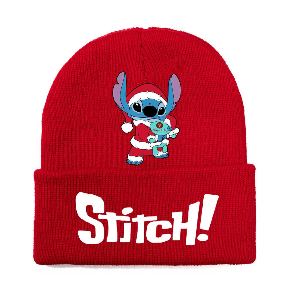 Disney Stitch Knit Beanie Winter Hat With Rolled Brim For Christmas Gifts Adults