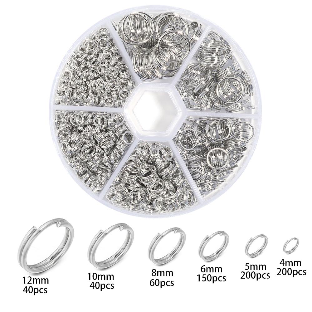 690pcs/box Metal Open Jump Rings Kits Double Loops Split Rings Connectors For Jewelry Making Findings DIY Bracelet Accessories