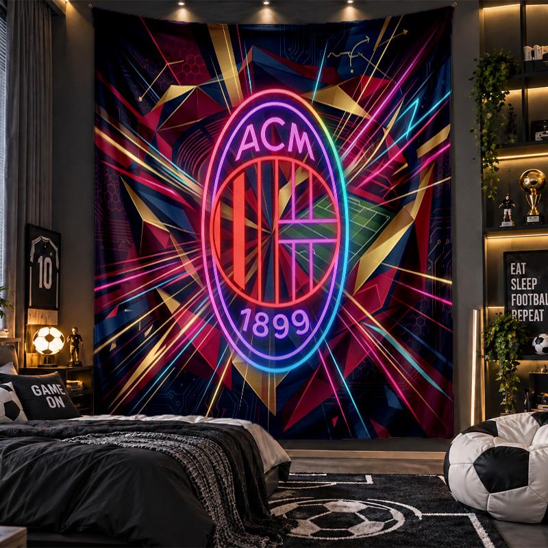 Wall Hanging Tapestry AC Milan Print Cloth for Living Room Bedroom Home Decor