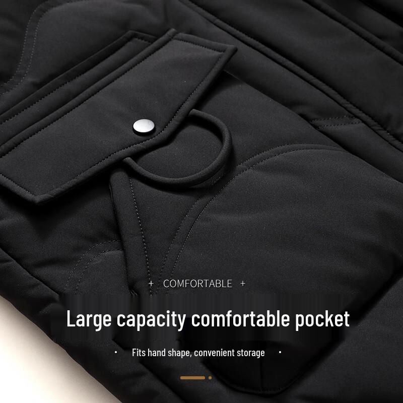 XueZhongFei Women's Mid-Length Detachable Hood Down Jacket